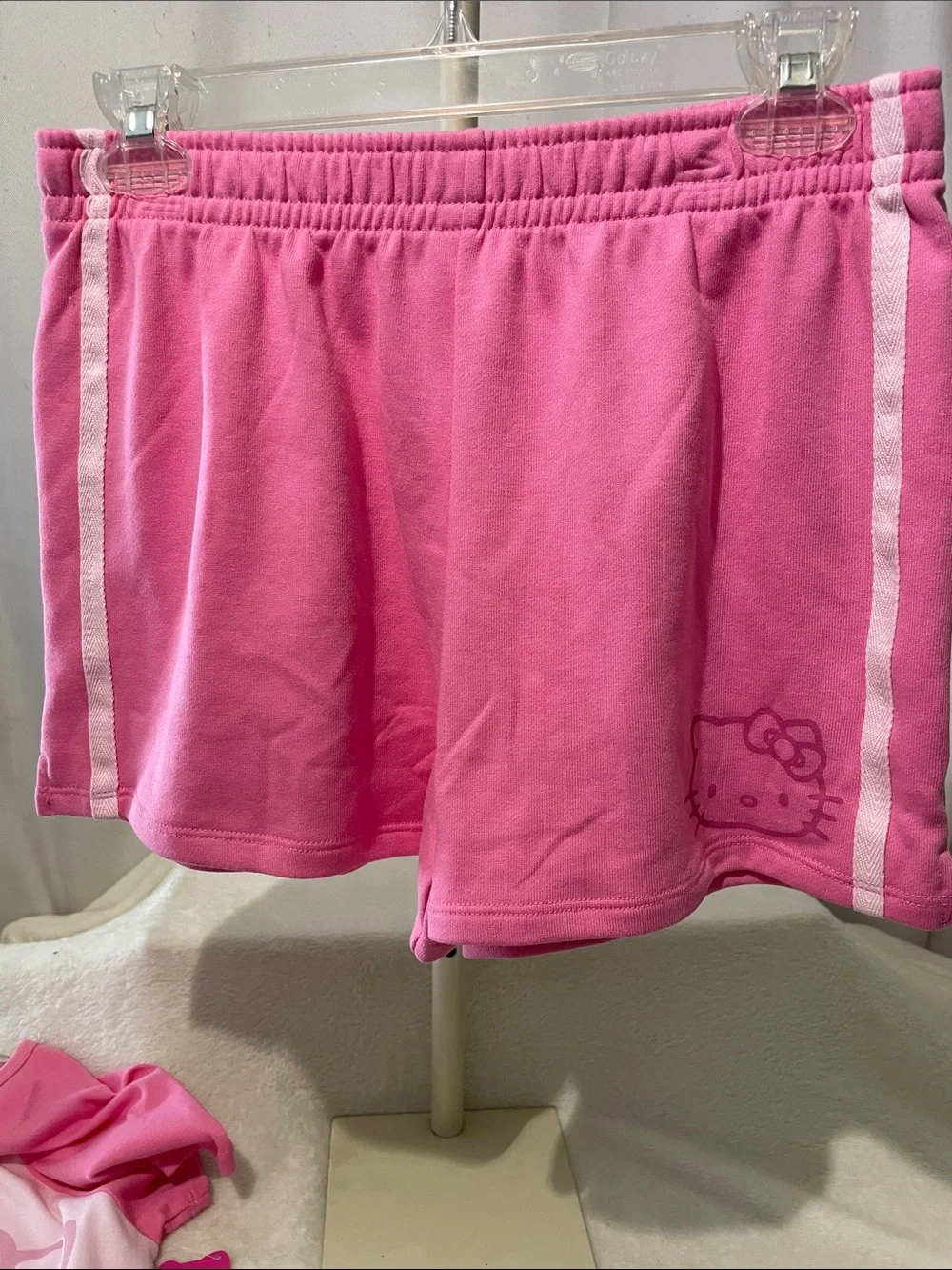 Hello Kitty Pink Raglan Short Sleeve short Set - Light Pink & Hot Pink